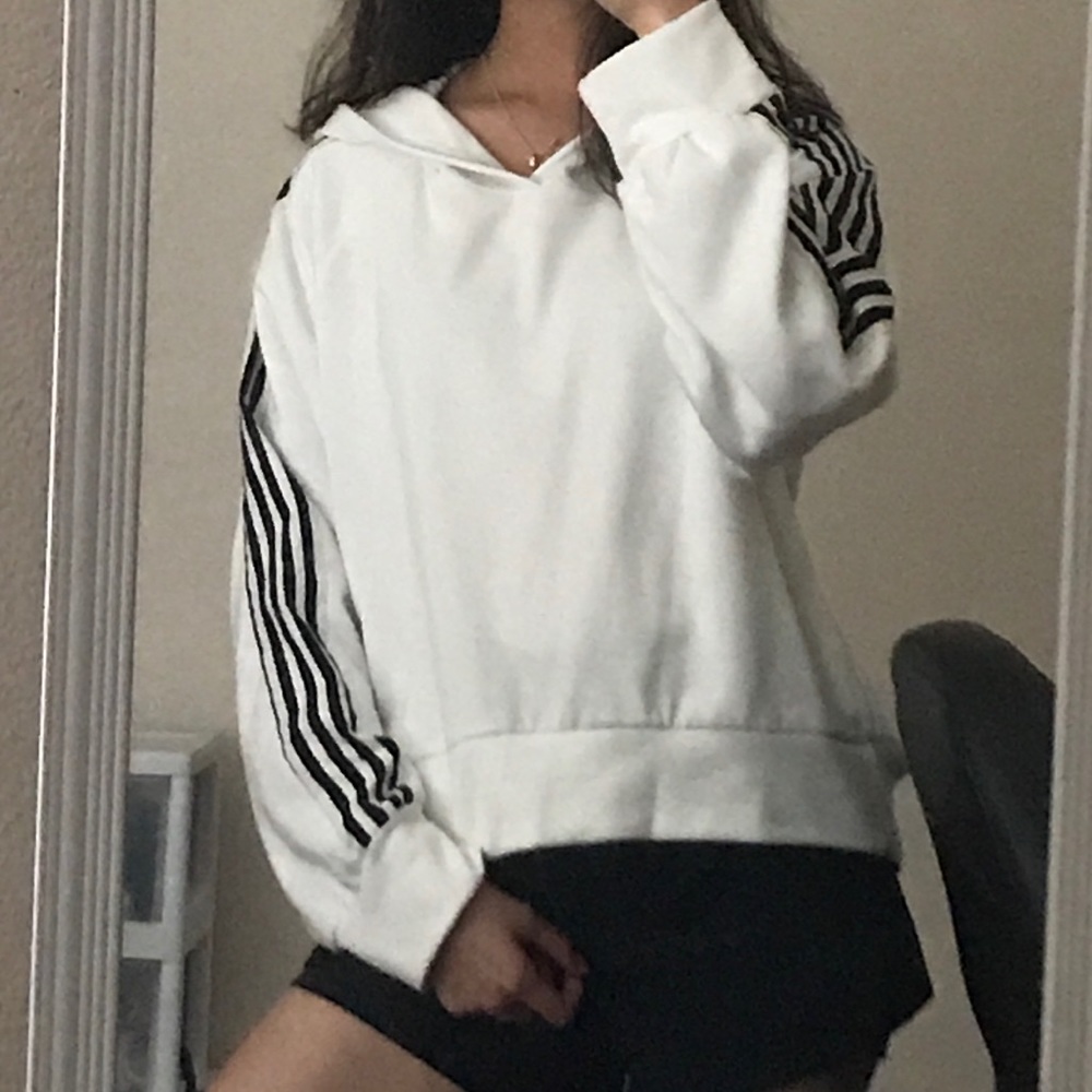 Black striped hoodie